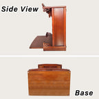 Solid Wood Buddhist Altar Cabinet & Pooja Mandir for Home, 2-in-1 Wall Mounted or Desktop Meditation Shrine Table with Pull-Out Storage Tray, Hand-Carved Buddha Temple (Rosewood, 16.5" H/42cm)