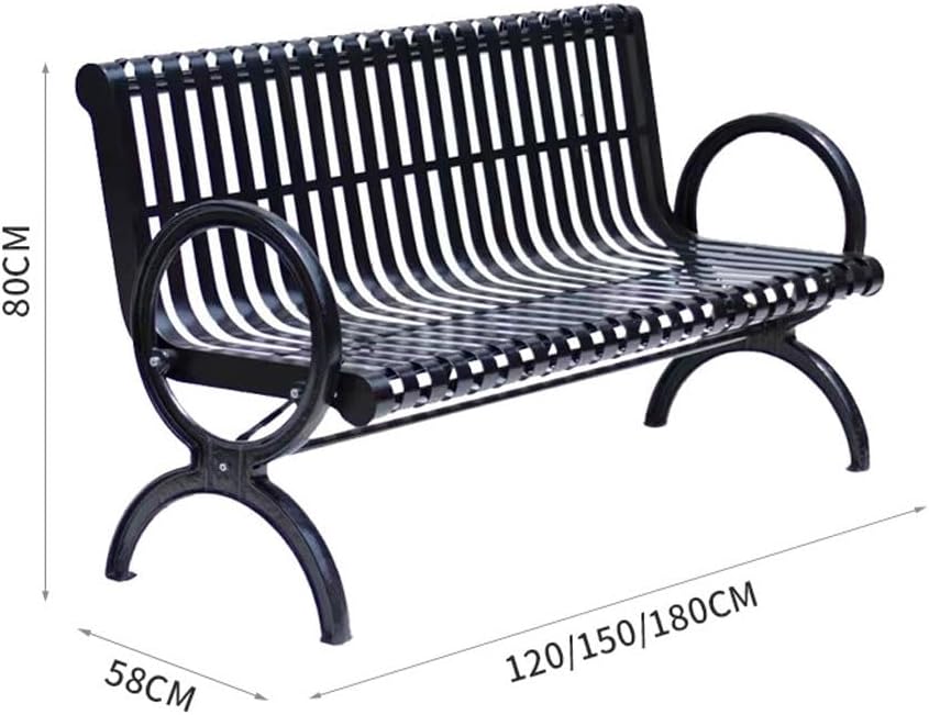 Patio Benches for Outdoors Park Chairs Outdoor Benches Iron Neighborhood Leisure Double Seats Patio Plaza Garden Benches for Outdoors
