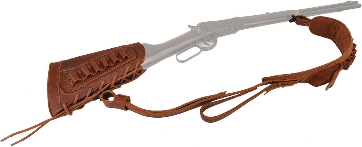 1 Set of Gun Buttstock Cheek Rest Pad with Shell Holder Sling for 308 30-06 .44MAG