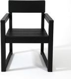 Black HDPE Outdoor gArmchairs with backres Modernist Designt Chairs