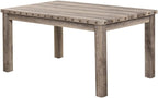 Morden Fort Farmhouse Dining Set for 4, 60" Rectangular Wooden Table & 4 Upholstered Chairs with Nailhead Accents, 5-Piece Kitchen Table Set for Dining Room, Breakfast Nook, Antique Rustic