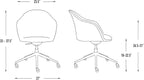 Laura Davidson Furniture Astoria II Office Chair - Commercial-Grade with Wheels, Swivel Chair for Offices and Conference Rooms, Made of Poly-Cotton Fabric, Grey