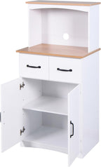 Spaco Microwave Cabinet with Storage,Modern Kitchen Pantry Storage Cabinet with 2 Drawers and Adjustable Shelf,Wood Microwave Stand for Kitchen,Dining Room.