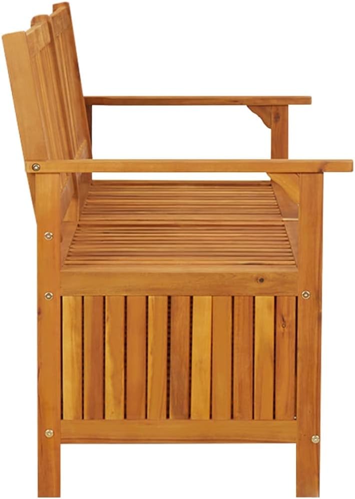 Bench Natural Wood Solid Acacia Wood 58.3 in Bench Rectangular,Rustic Storage Bench Solid Acacia Wood, Spacious Seating & Generous for Gardens, Patios & Entryways Patio Furniture