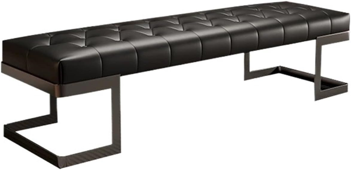 Modern Leather Bed end Bench Bedroom Dressing Room Leisure Entryway(Medium)