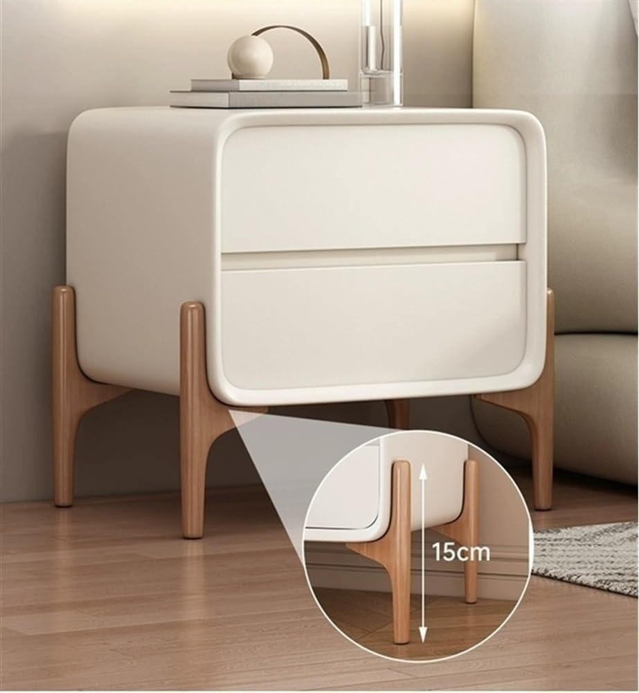 Light Luxury Modern Two-Drawer Bedside Table Free Installation Boudoir Storage Cabinet Stylish and Practical Bedside Storage All Occasion(Brown,40 cm)