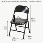 All-Steel Frame Folding Chair, Lightweight Single Chair, Metal Collapsible Chair, Stackable Chair for Bedroom, Living Room(Gray)