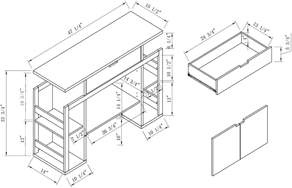 Modern Kitchen Pantry, White Buffet Storage Cabinet with 4 Shelves, Easy to Maintain, for Dining Room