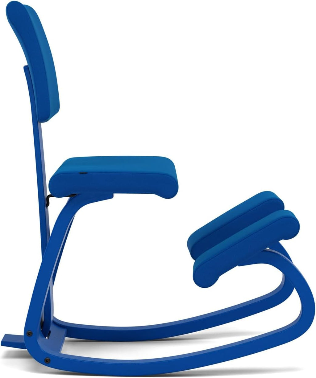 Varier Variable Plus Ergonomic Kneeling Chair with Backrest Monochrome Marine| Active Sitting Posture Support Home Office Desk Chair | 10 Year Guarantee