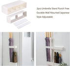 Umbrella Stand Holder Indoor, Umbrella Wall Mount Holder, Umbrellas Holder Rack No Punching Required Storage Rack for Home Indoor (COLOR:White)