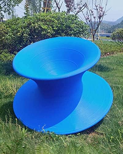 360 Swivel Gyro Chair for Kids, Rotating Sensory Balance Seat, Heavy Duty PE Rubber Tumbler Toy, Indoor Outdoor Play Equipment, Light Grey, 220 Lbs Capacity