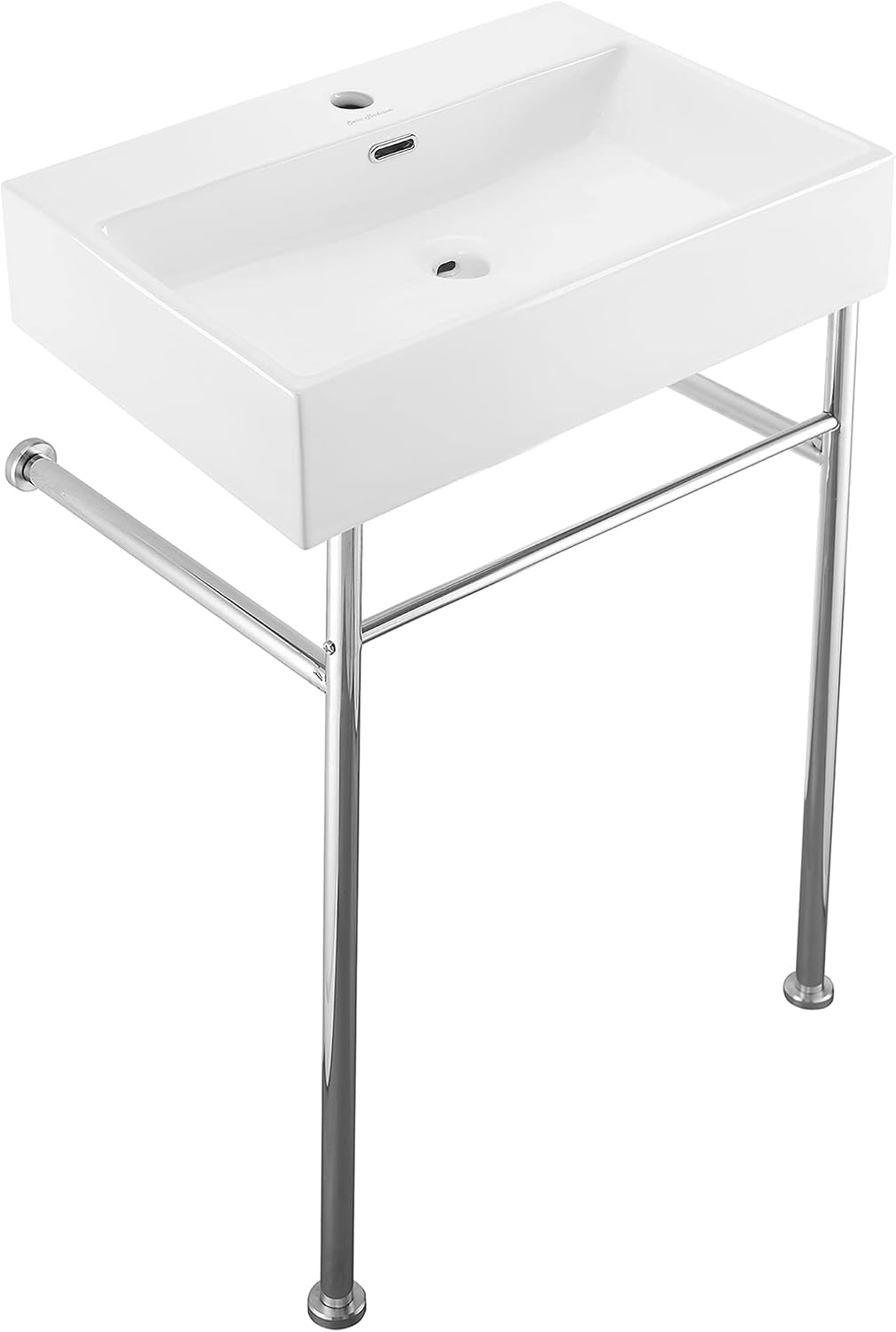 Swiss Madison Well Made Forever SM-CS711, Claire 24" Ceramic Console Sink In Glossy White Basin