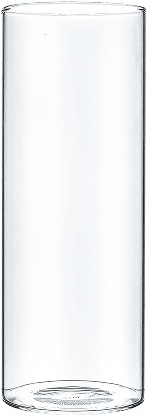 CYS EXCEL Clear Glass Cylinder Flower Vase (H:8" D:3") Hurricane Floating Candle Holder Table Wedding Centerpiece Home Decor