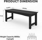 2-Person Outdoor Benches Weatherproof, Poly Lumber Outside Bench, All-Weather Garden Bench for Porch, Backyard and Park, Will not Rot and Fade, Easy Installation, Grey