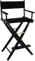 American Trails Extra-Wide Premium 30" Director's Chair Black Frame with Black Canvas, Bar Height