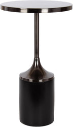 Kate and Laurel Whelan Modern Metal Round Side Table, 14 x 14 x 24, Gunmetal and Black, Transitional Sculptural Indoor Plant Stand for Living Room End Table or Bedroom Nightstand