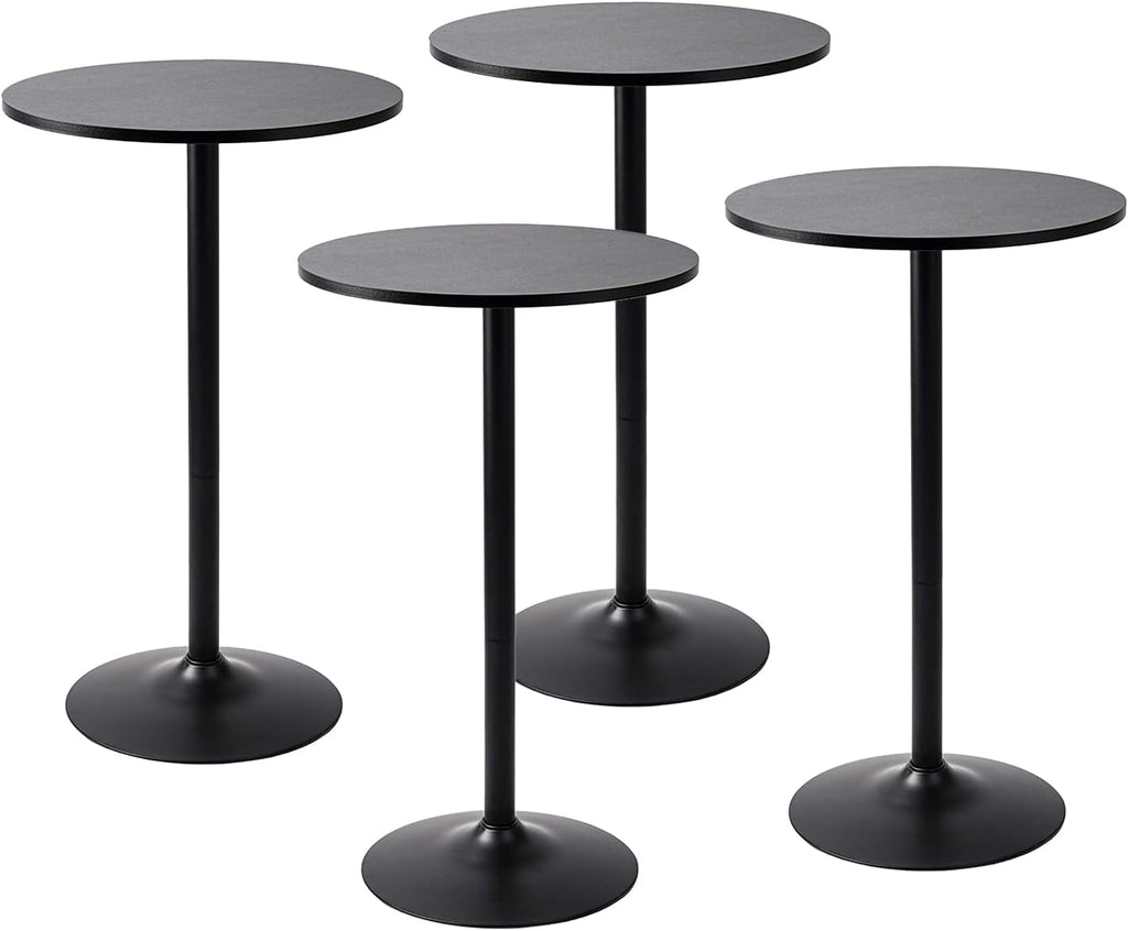 Pearington Round Bar Height Pub Table, Black, 4pk