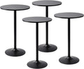 Pearington Round Bar Height Pub Table, Black, 4pk