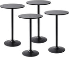 Pearington Round Bar Height Pub Table, Black, 4pk