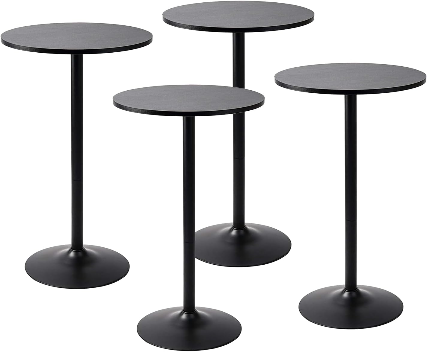 Pearington Round Bar Height Pub Table, Black, 4pk