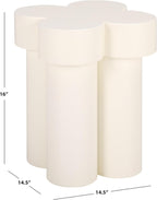SAFAVIEH Home Collection – Bastien Ivory Sculptural Accent Table, Modern Floral Silhouette, Fully Assembled (ACC2331A)