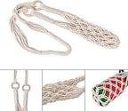 Hanging Water Bottle Net Bag Cotton Carrier with Hooks Portable Storage Holder for Wine Bottles DIY Accessories(white)