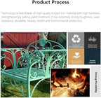Cast Iron Garden Bench, All Weather Rustproof Patio Furniture, Multifunctional Compact Lounge Seat for Porch Balcony Bedroom Living Room