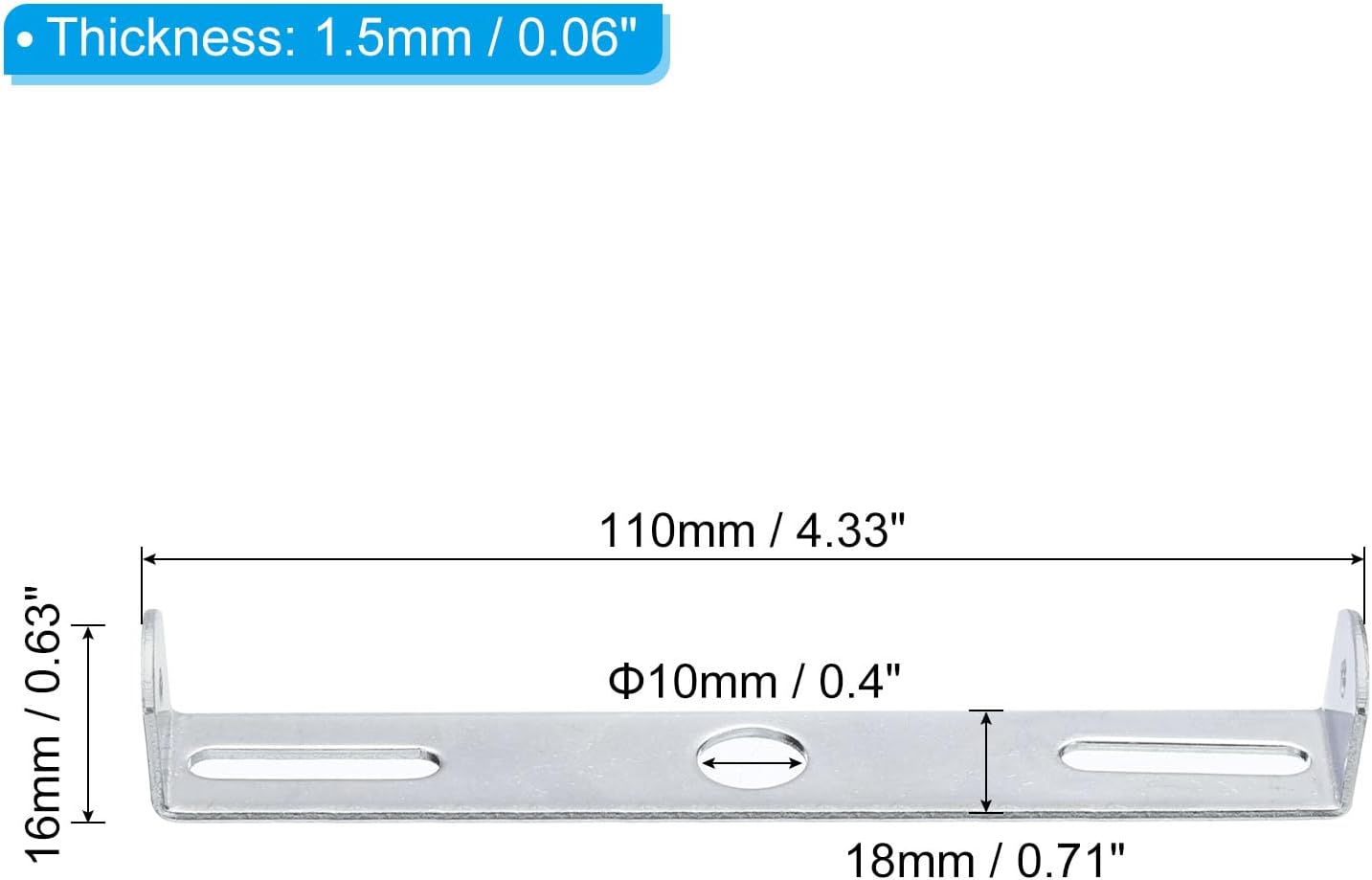 PATIKIL 110mm Ceiling Light Plate Kit, 2 Set Light Fixture Mounting Bracket Plate Steel Crossbar for Home Office Pendant Wall Light, with Screw Washer Nut