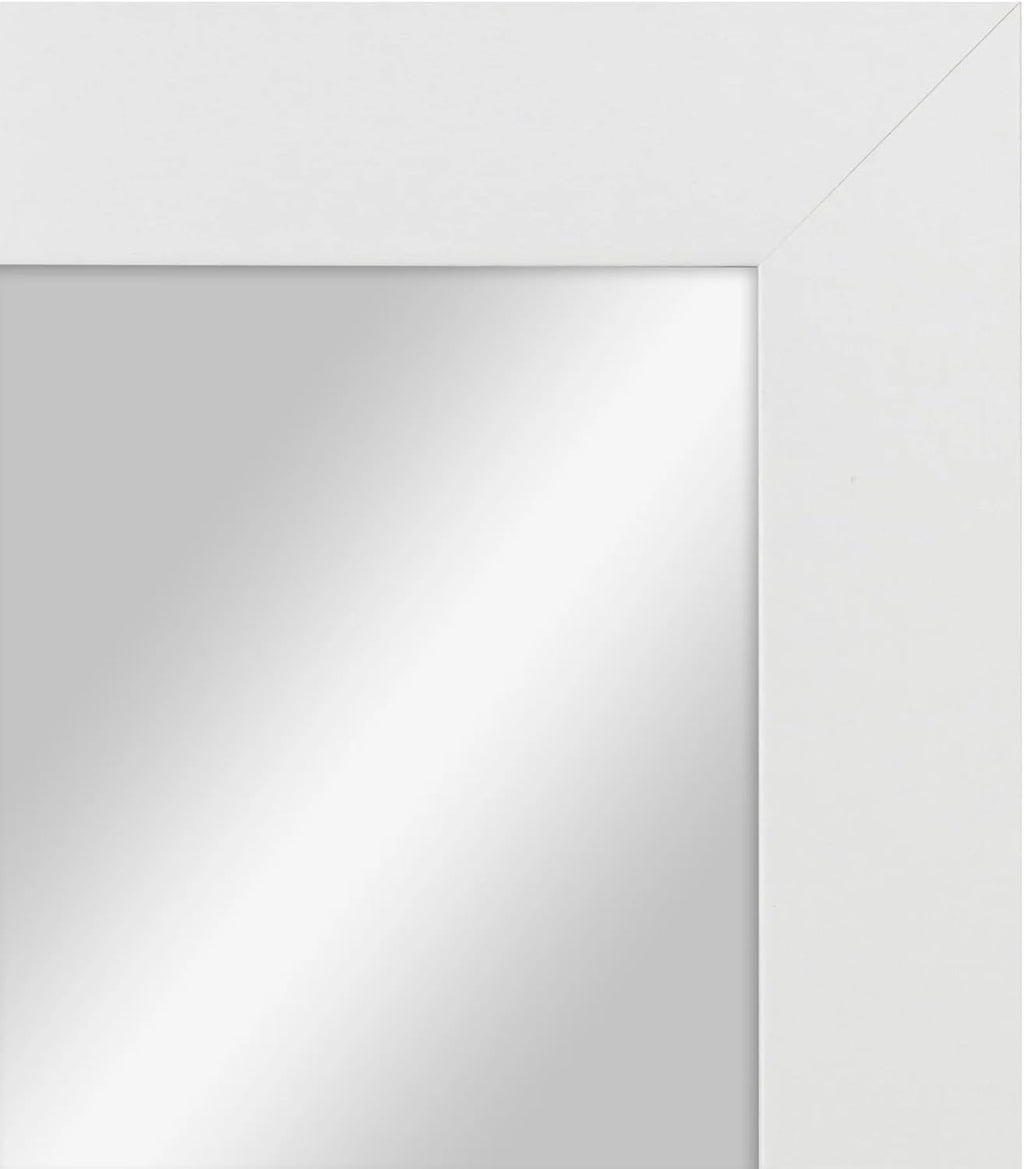 50"x14" Door Mirror, Full Length Wall Mounted, Over The Door Mirror, Full Body, Hanging Rectangle-White