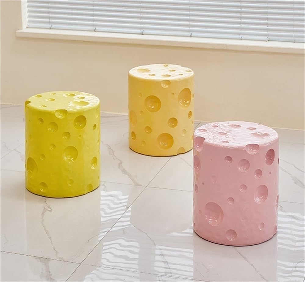 Resin Side Table Creative End Table for Living Room Cream Style Bedside Tables Small Coffee Table Snack Desk Home Furnishing(Orange)