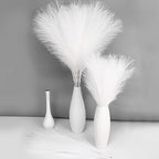MAKHOT White Pampas Grass Decor Fluffy, Faux Pampass White Small Fake Pampas 30"-5 Pcs Pampass Grass Floral WhiteFlowers Filler for Floor Vases, WhitePampas for Home Vase Decor