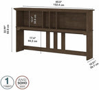Bush Home Salinas 60W Hutch for L Shaped Desk in Ash Brown