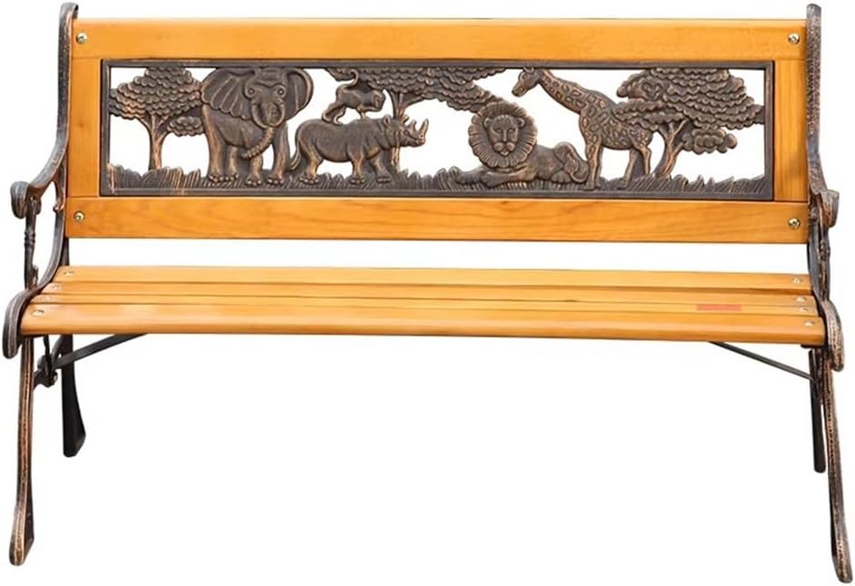Rygcrud Outdoor Benches for Children, Kids Small Sized Metal Garden Park Bench with Backrest Decoration Leisure Chair