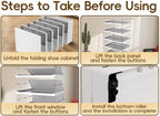 GCCSJ Shoe Rack Organizer Storage Box 9 Tiers-18 Pairs, Portable Folding Shoe Rack with Magnetic Clear Door for Closet Entryway, Transparent, 9 Tiers 18 Pairs