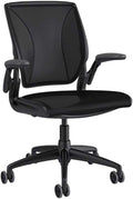 Humanscale Diffrient World Task Chair | Black Catena Mesh Seat and Back | Black Frame, Black Trim | Height-Adjustable Duron Arms | Standard Foam Seat, 3" Carpet Casters, 5" Cylinder