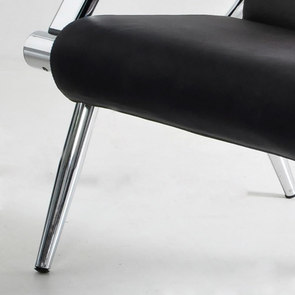 Waiting Room Bench with Armrest 3 Seat Black PU Leather Office Furniture Guest Seating Lobby Conference Reception Chair Visitor Guest Sofa for Office Airport Clinic Hospital Bank Salon Barber
