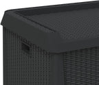 Patio Storage Box Anthracite 33 gal Resin Wicker Chest Outdoor Cushion Container Bench with Lockable Lid for Garden Backyard Deck Porch Furniture Seat
