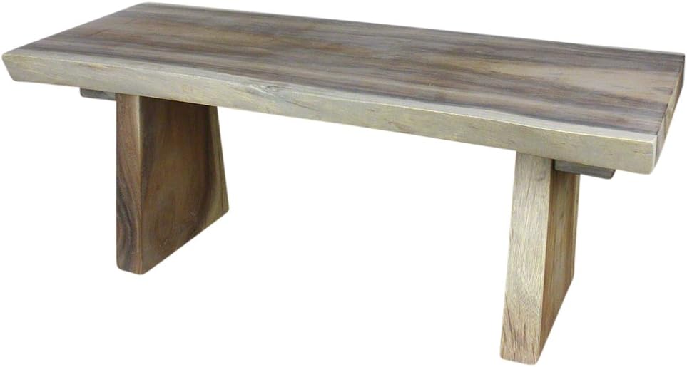 Haussmann Natural Edge Bench 48 in x 17-20 x 18 in H KD Agate Grey
