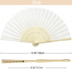 Custom Wedding Fans Bulk for Guests – Personalized Folding White Hand Fans for Women, Wooden Handheld Fans for Weddings, Party Favors & DIY Program Fans (50 Pieces)