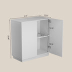 amunrbrek 31.5" Minimalist Buffet Cabinet, Sideboard with Storage, White