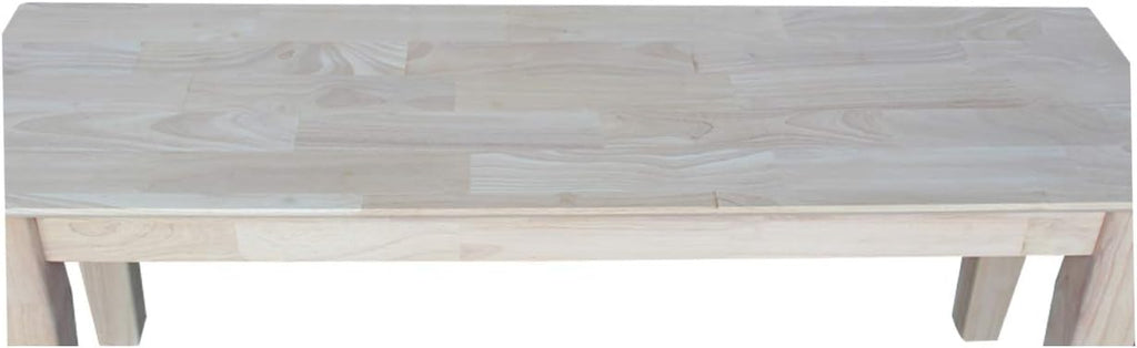 International Concepts Shaker Style Bench, 47-Inch Wide, Solid Parawood, Unfinished