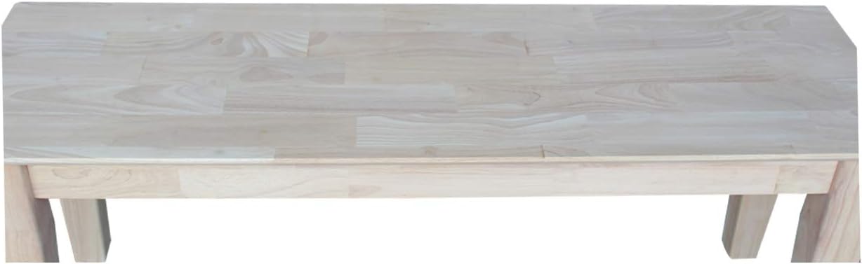 International Concepts Shaker Style Bench, 47-Inch Wide, Solid Parawood, Unfinished
