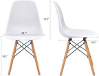 Furmax Modern Style Dining Chair Mid Century Modern DSW Chair, Shell Lounge Plastic Chair for Kitchen, Dining, Bedroom, Living Room Side Chairs Set of 4(White)