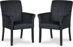 POWERSTONE Executive Accent Chair Set of 2 Fabric Guest Chair Office Chair Reception Waiting Room Armchair with Wooden Legs Single Sofa Home Theater Seating, Black