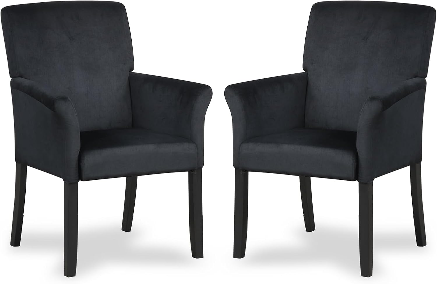 POWERSTONE Executive Accent Chair Set of 2 Fabric Guest Chair Office Chair Reception Waiting Room Armchair with Wooden Legs Single Sofa Home Theater Seating, Black