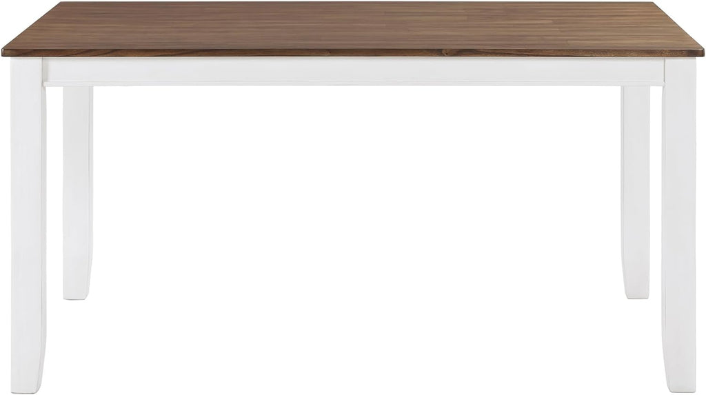 Lexicon Dining Table Set for 6 with Chairs, Wood 7 Piece Farmhouse Dining Room Table and Chairs Set of 6, Cross Back, Easy Assembly Seater for Indoor Home, Dinner, Kitchen, Cherry/White