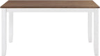 Lexicon Dining Table Set for 6 with Chairs, Wood 7 Piece Farmhouse Dining Room Table and Chairs Set of 6, Cross Back, Easy Assembly Seater for Indoor Home, Dinner, Kitchen, Cherry/White