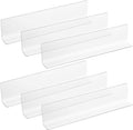 VOSAREA Plastic Shelf Dividers 6pcs Clear Acrylic L Shaped Separator Transparent Organizer Divider for Commodity Classification Cabinets Shelf Store 26cm