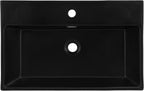 Claire 24" Ceramic Console Sink Matte Black Basin Brushed Gold Legs