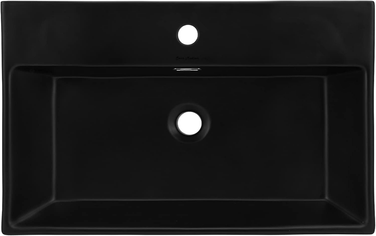 Claire 24" Ceramic Console Sink Matte Black Basin Brushed Gold Legs